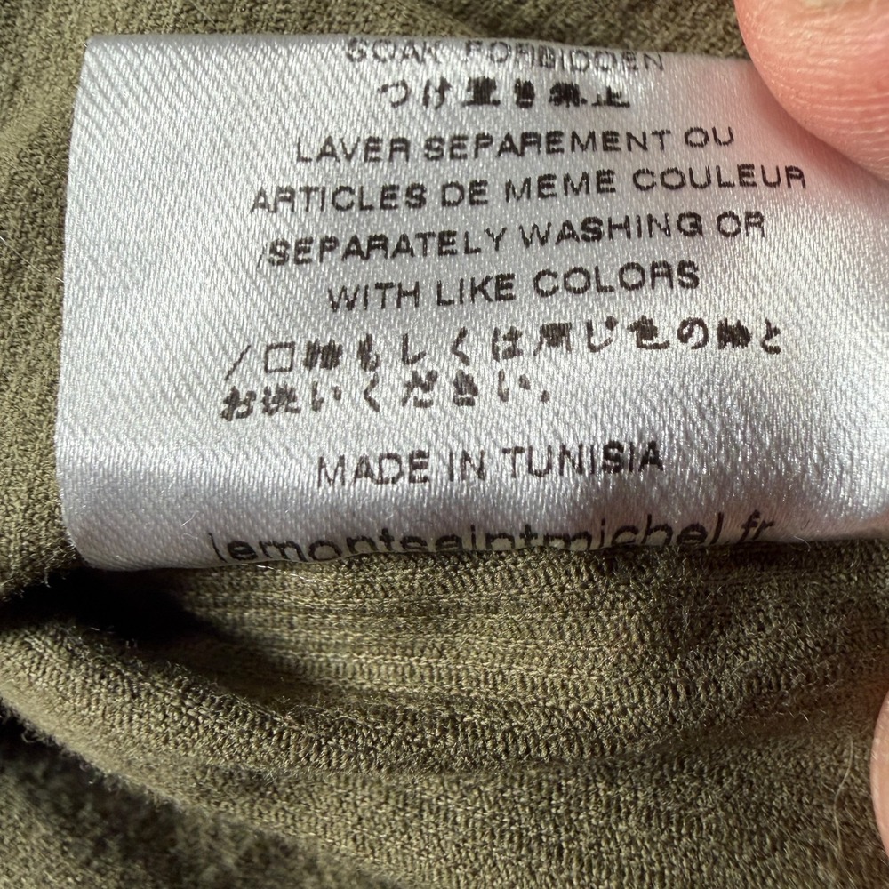 Le Mont St Michel Corduroy Olive Button Down Shirt Men's Small-Missing Buttons - Picture 9 of 12